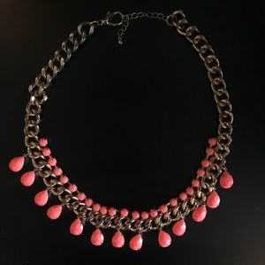 Pink and Gold Chain Statement necklace